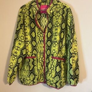 Terez Women XLarge Faux Snakeskin Zip Jacket Dopamine Statement Grunge Festival